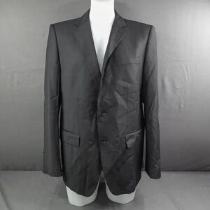 Mens Blazer Suit Jacket 44 R Gray Pinstripe Wool Business Double Vent